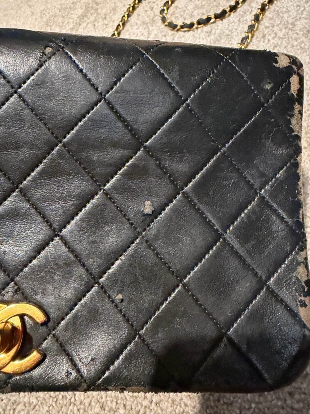 Vintage Chanel Quilted Black Leather bag - Picture 3 of 16